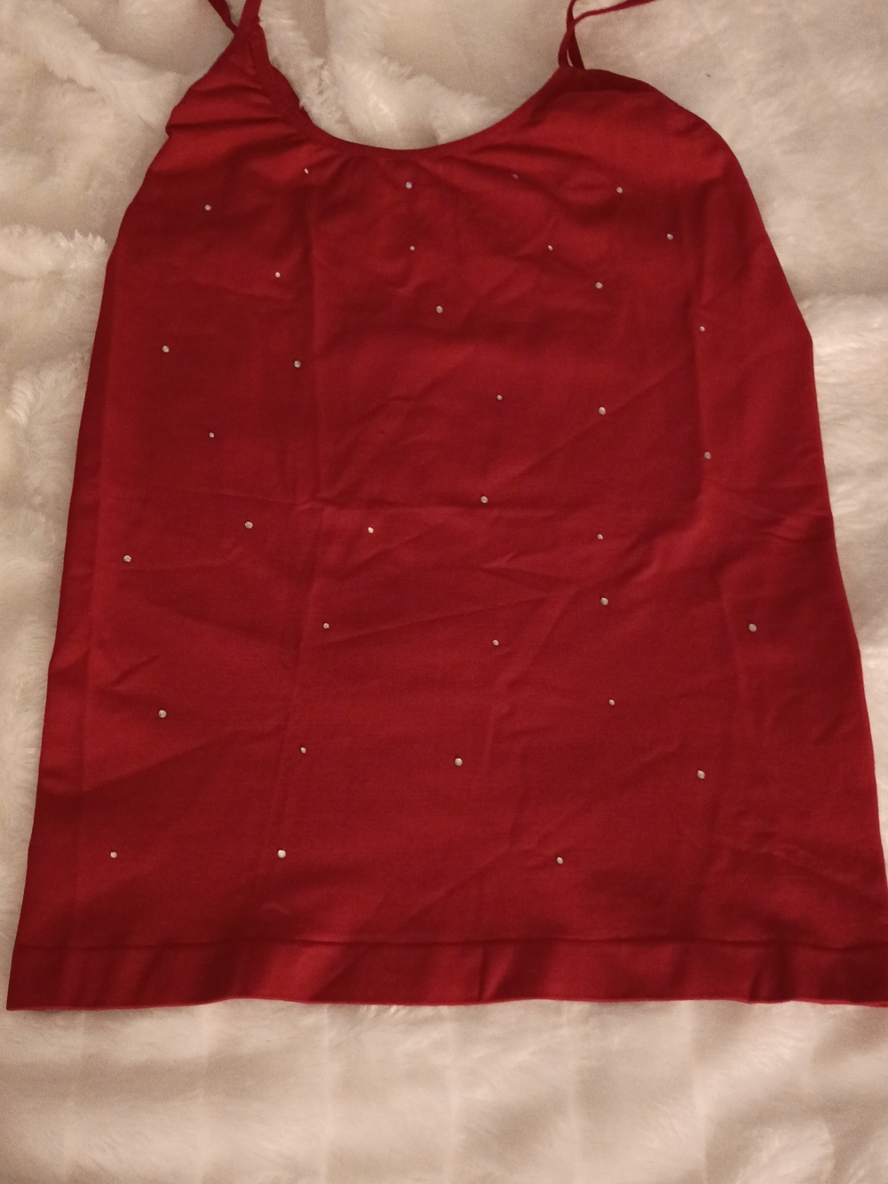 Red Embellished Mini Skirt - Sleek Sparkle
